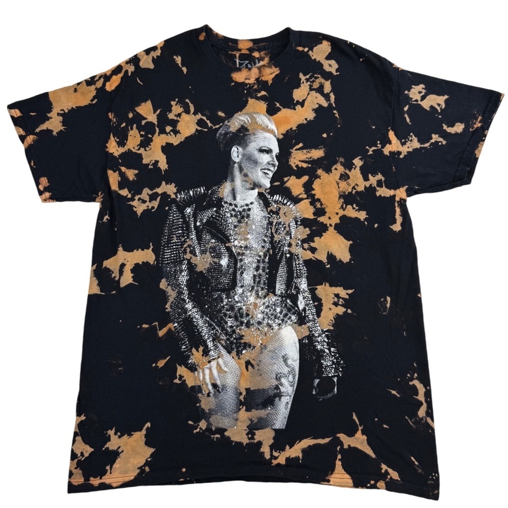 Pink Trustfall 2021 Tour Shirt Small Bleach Distressed Graphic Tee